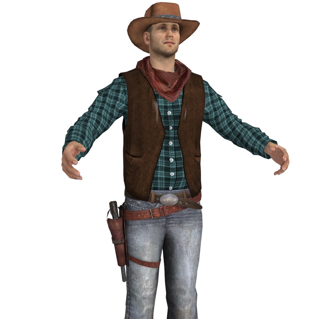 Wild West Cowboy 3d Model