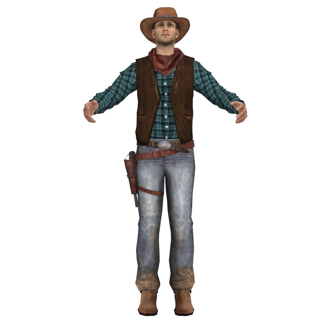 Wild West Cowboy 3d Model