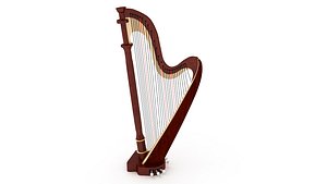 harp music instrument 3D model