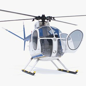 3D Light Utility Helicopter Hughes OH-6 Cayuse Rigged model