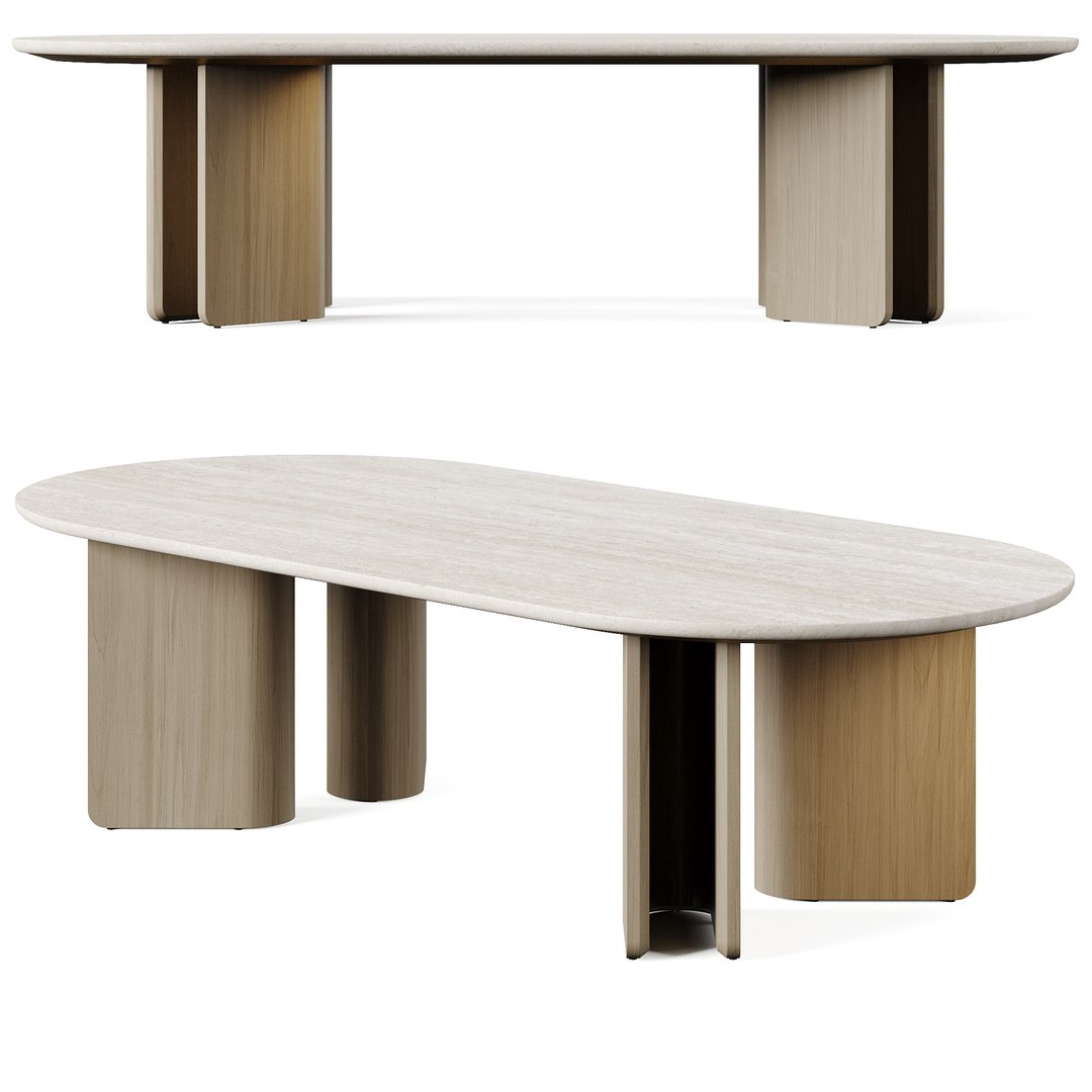 3D Arhaus Jaira Coffee Oval Table - TurboSquid 2070093