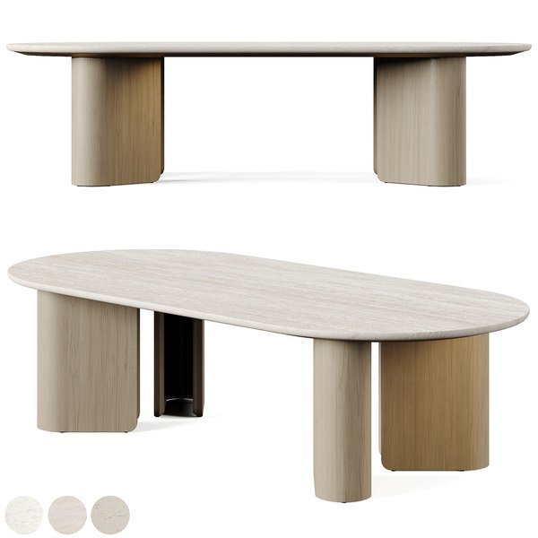 modelo 3d Mesa de centro ovalada Arhaus Jaira TurboSquid 2070093