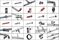 Selection of construction pipe fittings and assets