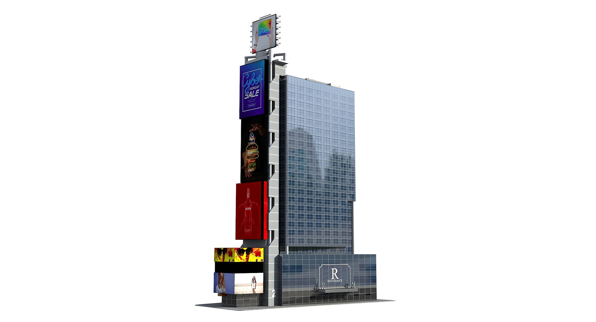 Ramada Renaissance Times Square Low Poly 3D Model - TurboSquid 2136690