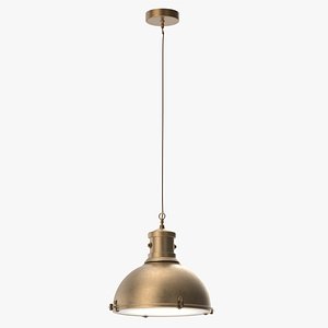 Vintage Brass Dome Hanging Lamp