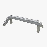 Pedestrian bridge, footbridge - low poly