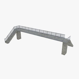 Pedestrian bridge, footbridge - low poly
