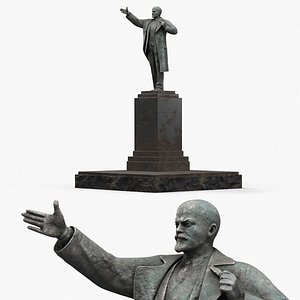 Damaged Lenin Monument Broken Rusty Pedestal