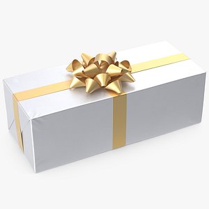 3D Gift Box with a Bow White v4 model