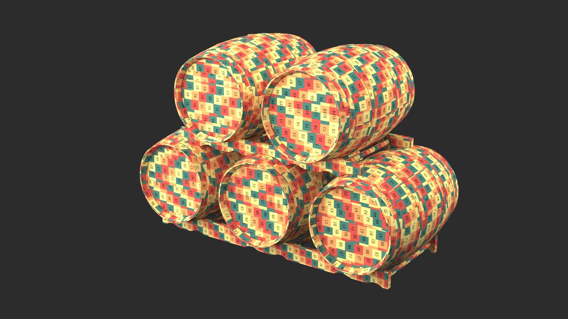 3D Model Stacked Barrels - TurboSquid 2046428