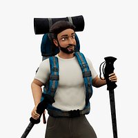 Semi-Realistic Traveler Ben - MAYA and Blender Rigged