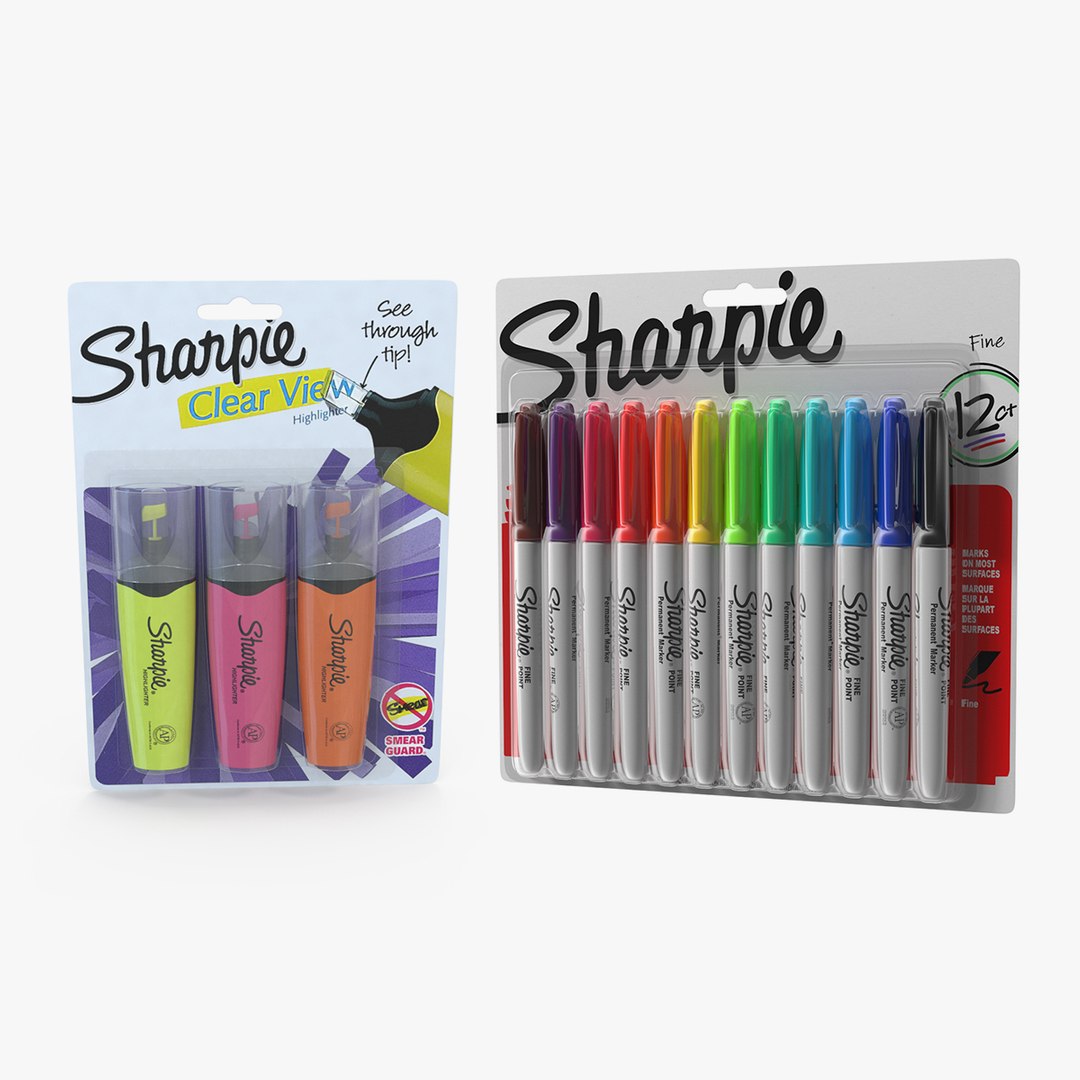 Sharpie Permanent Markers Collection 3D model preview