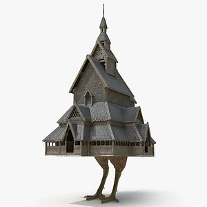 Fabulous Hut on Chicken Legs Animated Rigged 3D