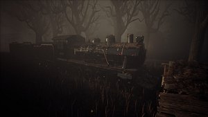 Mystic Foggy Horror Swamp Village Train Abandoned Haunted model
