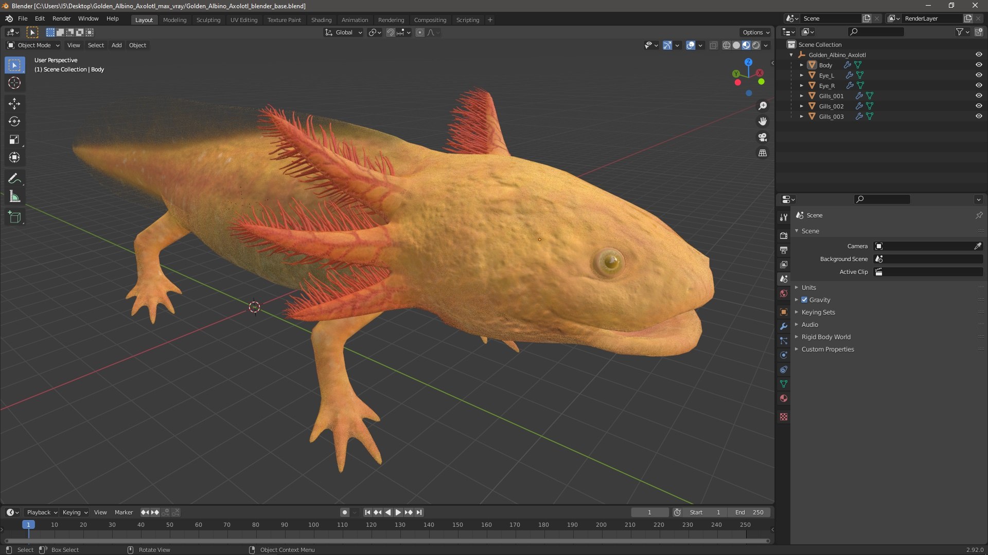 Golden Albino Axolotl 3D https://p.turbosquid.com/ts-thumb/sq/MuVRzW/bV/goldenalbinoaxolotlmb3dmodel020/jpg/1711487136/1920x1080/fit_q87/9cbe617be0f90e6cea63a5b1cb8d53e5f2f657c0/goldenalbinoaxolotlmb3dmodel020.jpg