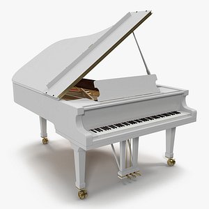 3d 3ds grand piano white