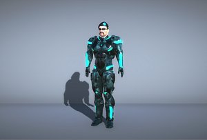 3D sci-fi captain- future soldier