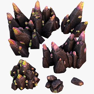 3D Cave Crystal Gemstone Ore model