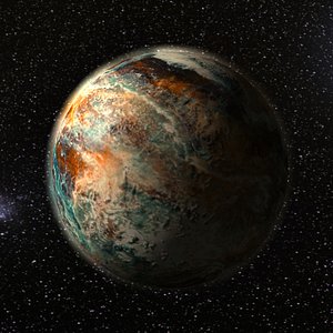 3D alien planet model