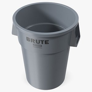 Brute Round Commercial Trash Can Grey