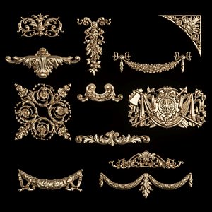 3D classic decor ornament v-04 model