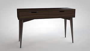 3D mid-century modern desk model
