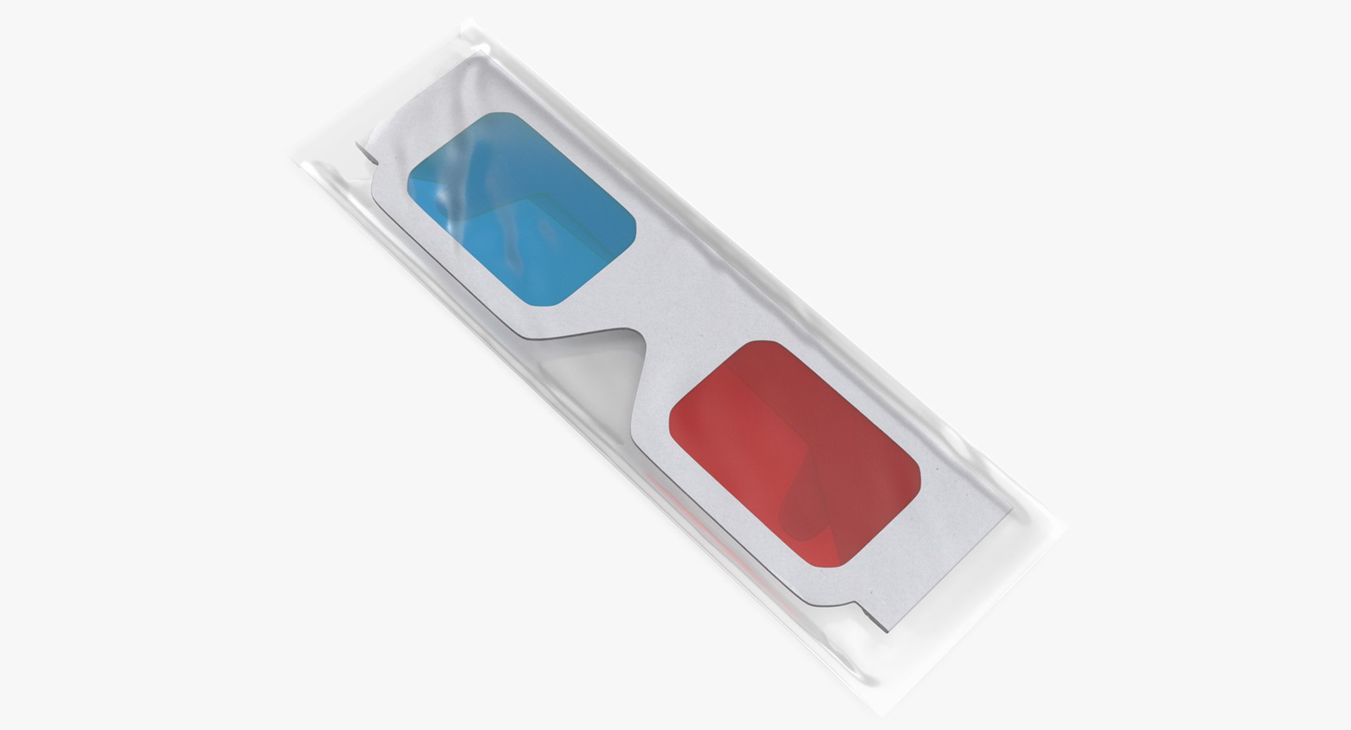 Red Cyan Cardboard 3D Glasses Folded 3D Model 3D model preview