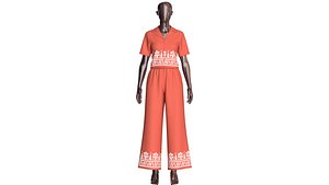 Girls Greek Key Folk Printed Shirt With Palazzo