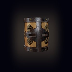 Stylized medieval war helmet PBR game ready Low-poly 3D model 3D