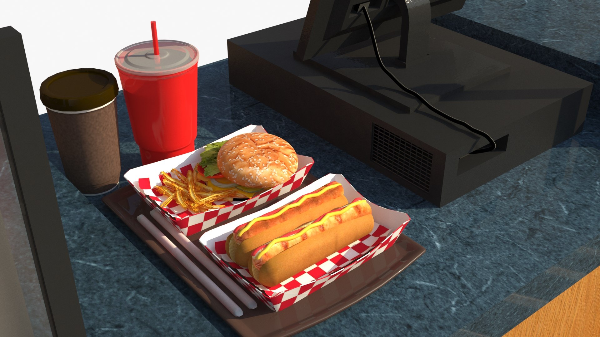 Restaurant Food Stall Model - TurboSquid 1459036