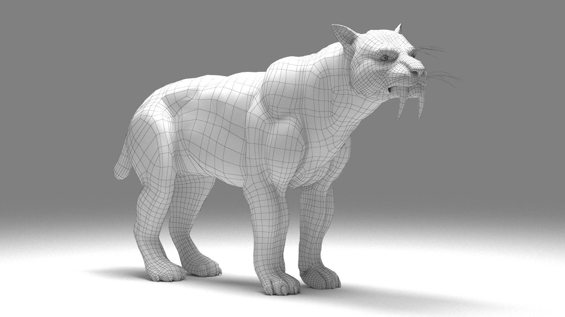 saber-toothed smilodon 3D model https://p.turbosquid.com/ts-thumb/sq/tkId0Q/Usk1M5Wh/tigre_b/jpg/1527886853/1920x1080/fit_q87/aa53083a50cb933b1e6fbb74c63110250f4460a9/tigre_b.jpg
