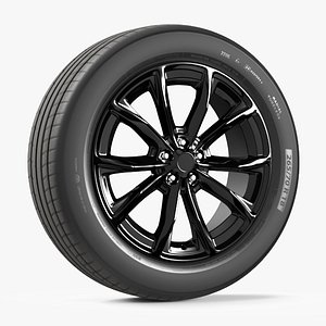 Alloy Wheel with Tire Black
