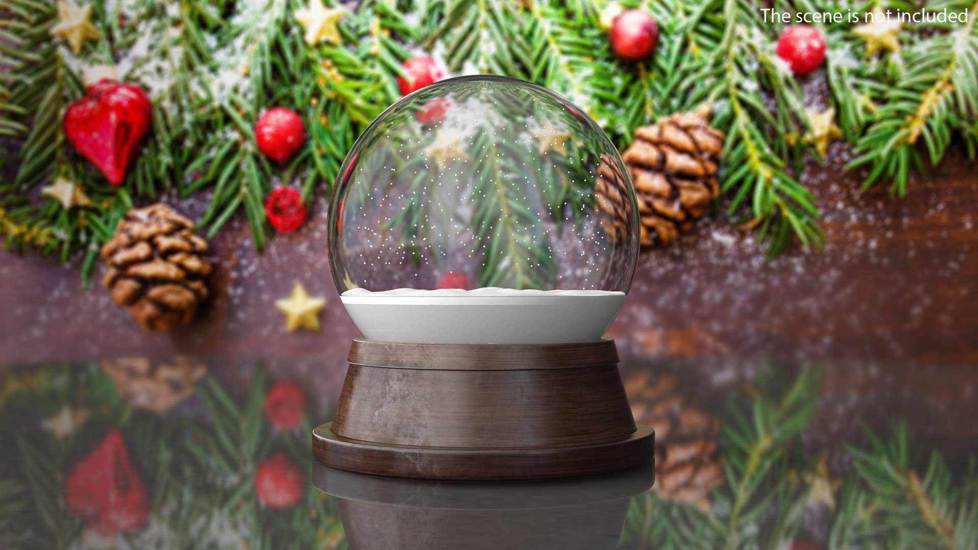 Empty Snow Globe Snowing 3D model preview