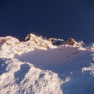 3D mountain snowy snow model