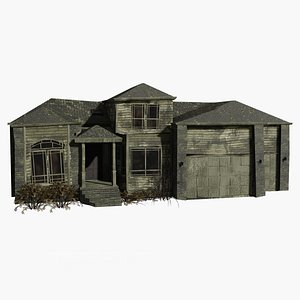 Abandoned old house - realistic low poly A-1 3D model