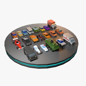 3D model low-poly cars