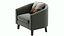 Tub Barrel Accent Chair Faux