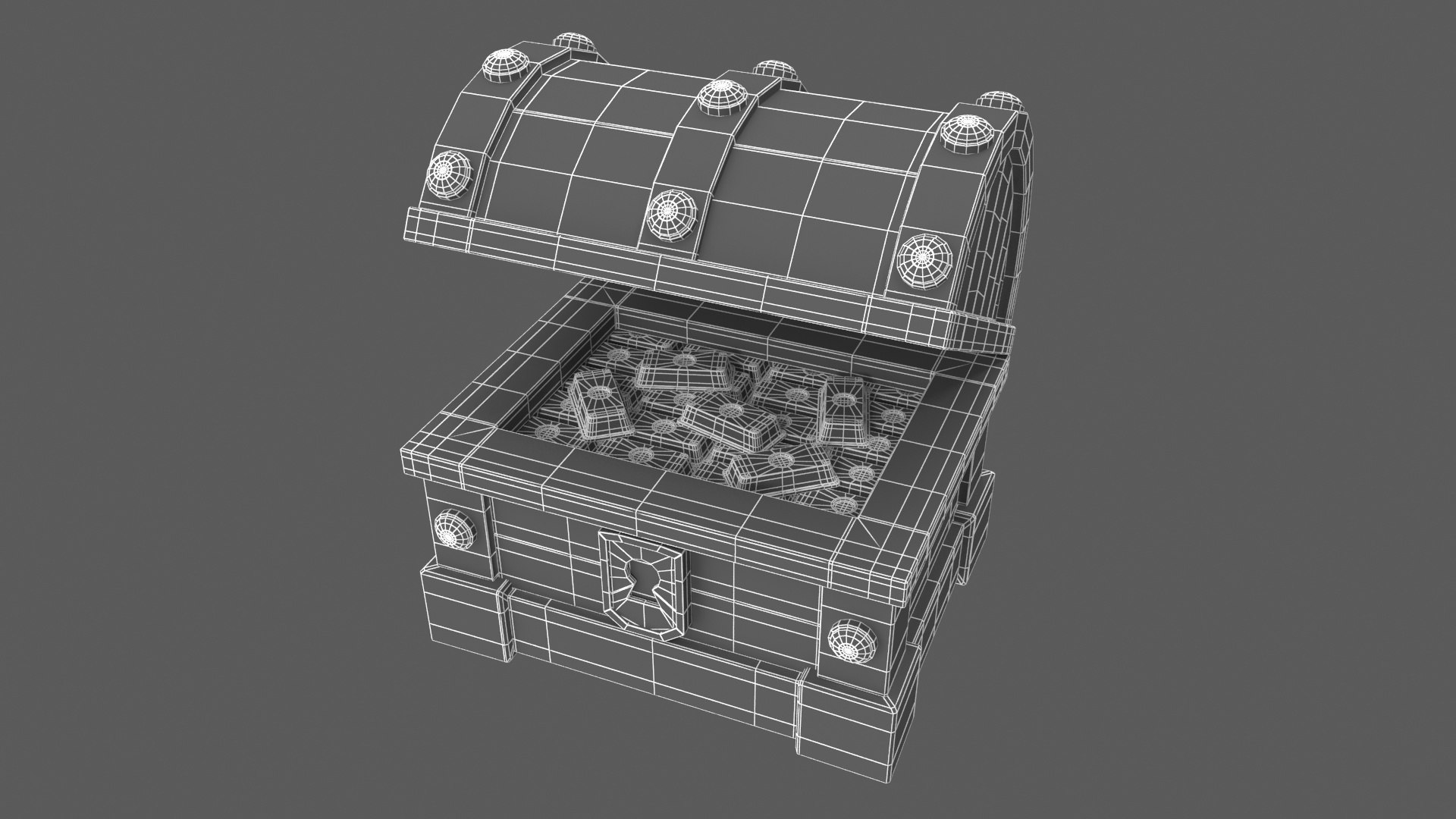 3D Treasure Chest With Gold Bars Model - TurboSquid 2425169