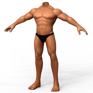 Low Poly Muscular Body Base Mesh