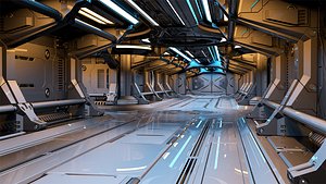 sci-fi modular corridor 3D model