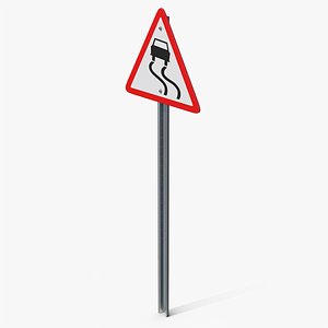 Slippery Road Sign 3D model