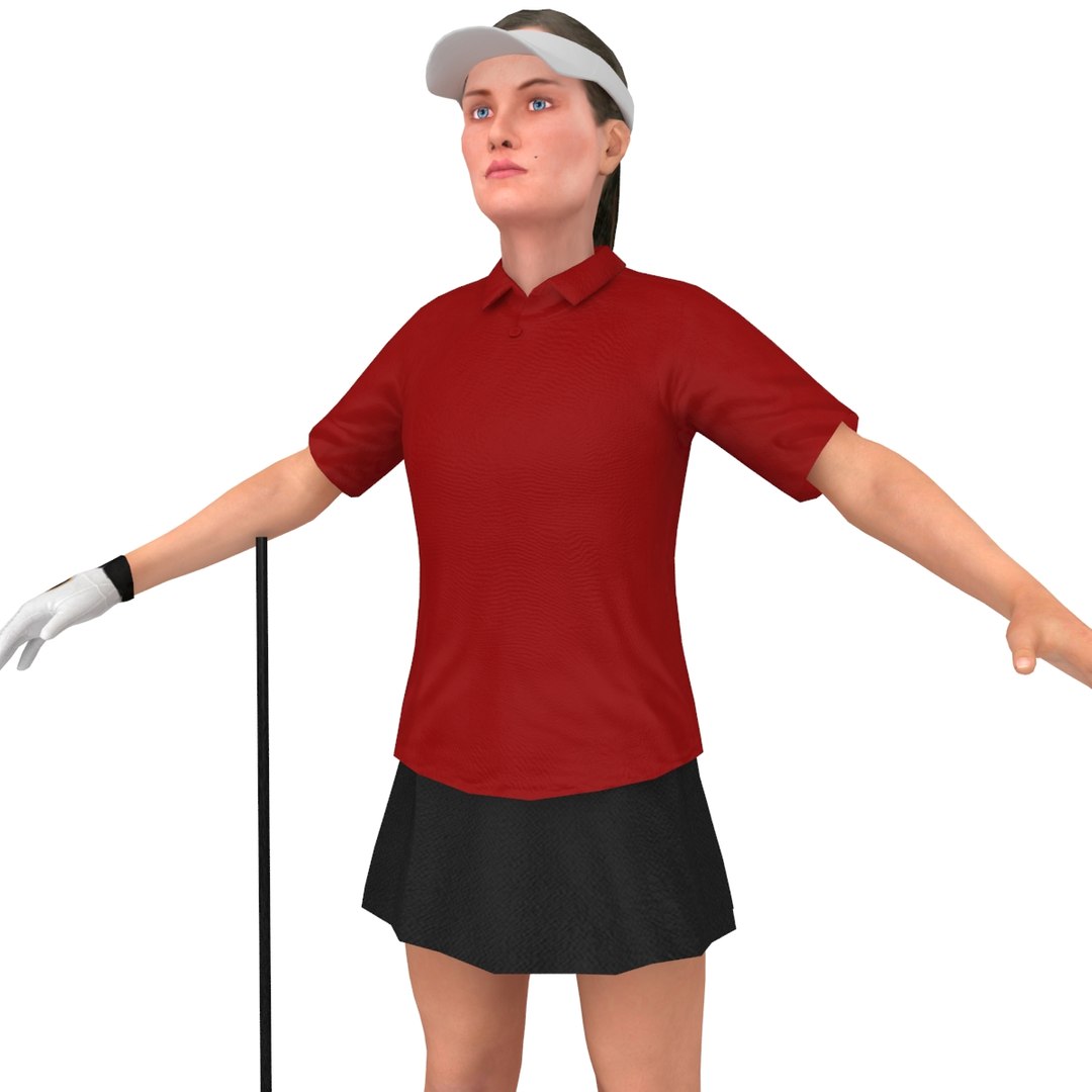 3D Model Female Golf Woman - TurboSquid 1338369