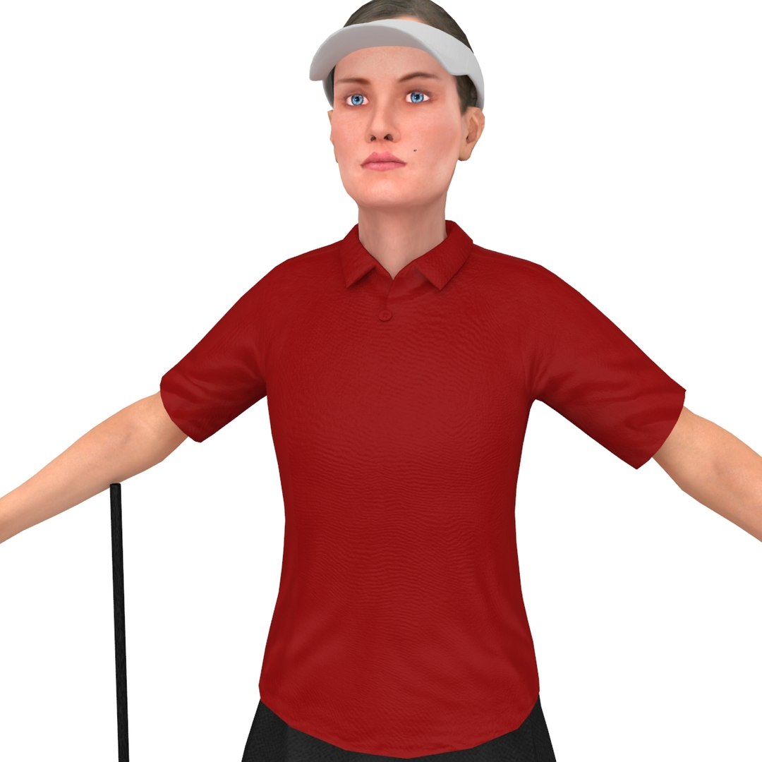 3D Model Female Golf Woman - TurboSquid 1338369