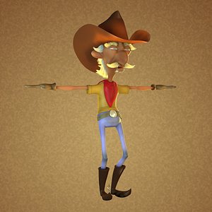 3D old cowboy