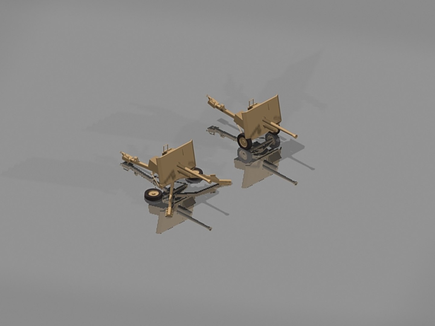 Ww2 Gun 3d Model