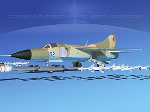 3d mig-23 flogger b fighter