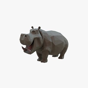 Hippopotamus low poly model