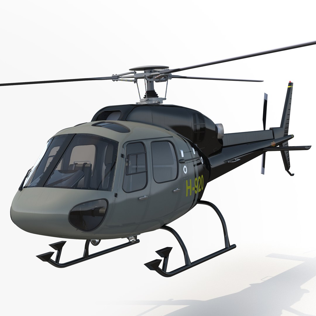 Light Private Helicopter Eurocopter AS355 E 3D Model 3D model preview