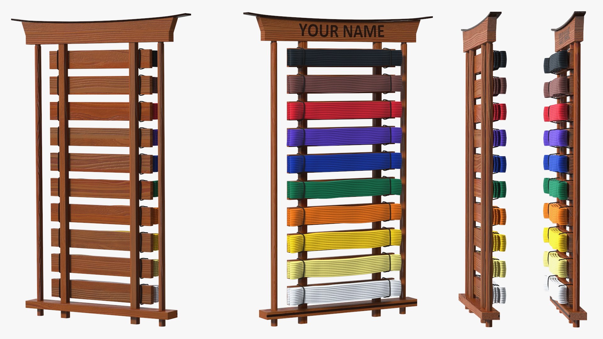 Tilhut 12 Belts Karate Belt Display Rack With Photo Shelf, Felt