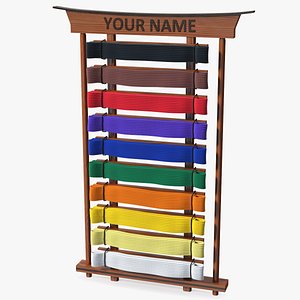 Karate Belt Display Rack 3D